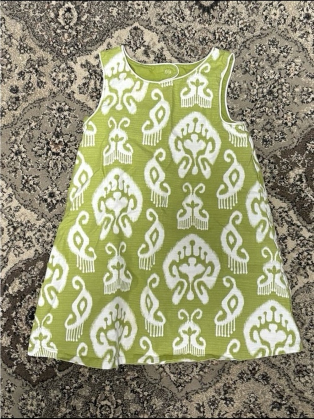 Gymboree Green & White Patterned Sleeveless Dress